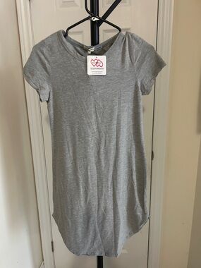 Heart Hips Gray Enzyme-Washed Tee Dress
